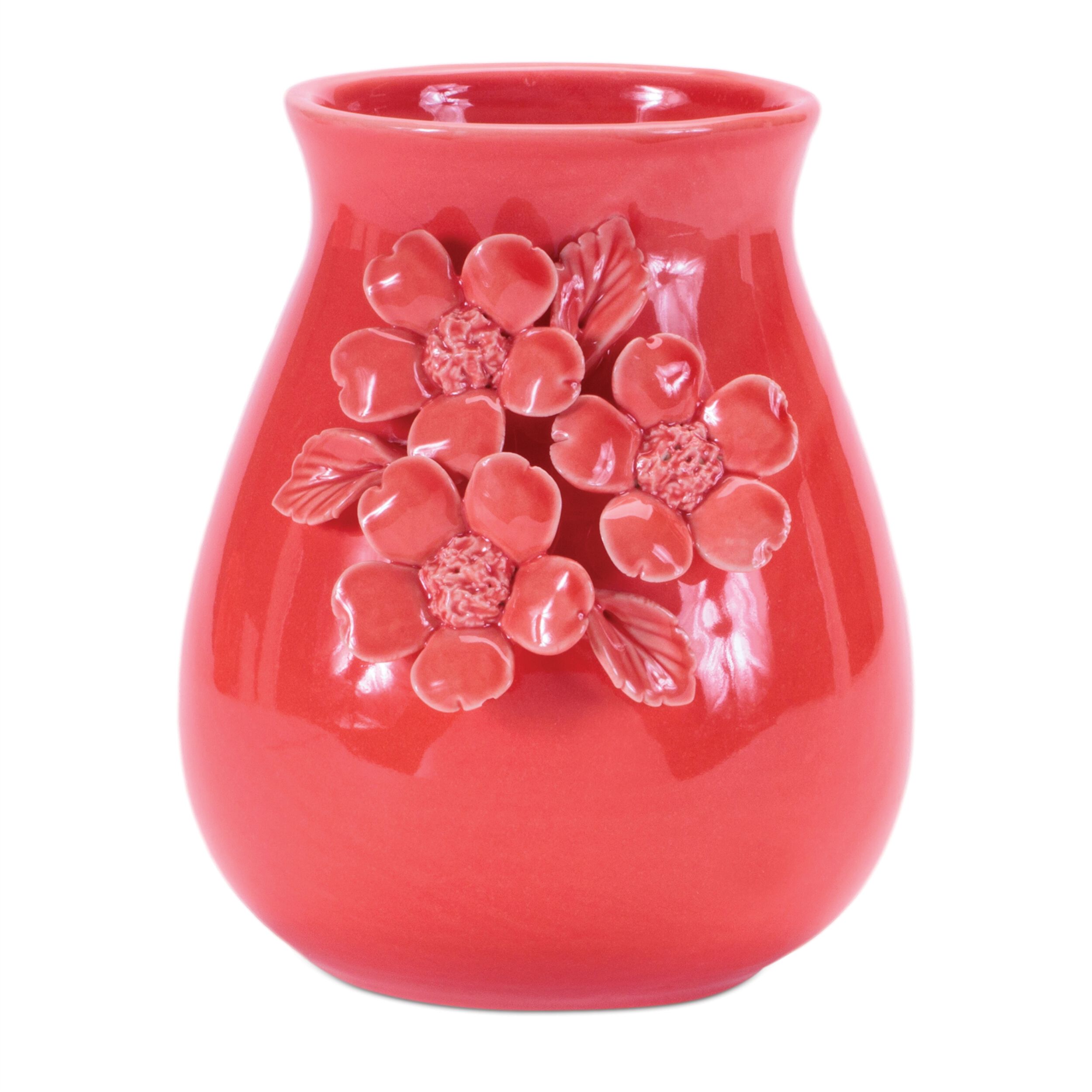 Storeware Vase with Floral Accent Set of 2, PINK, hi-res image number 0