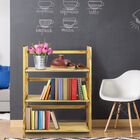3-Shelf Folding Stackable Bookcase 27.5" Wide-Natural, , alternate image number null