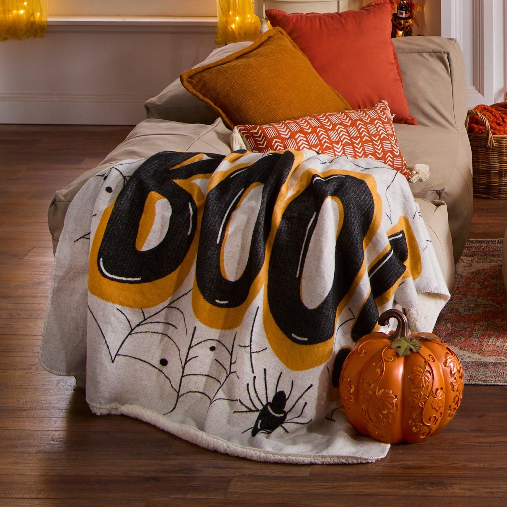 Seasonal Throw Blanket, BOO, hi-res image number 0