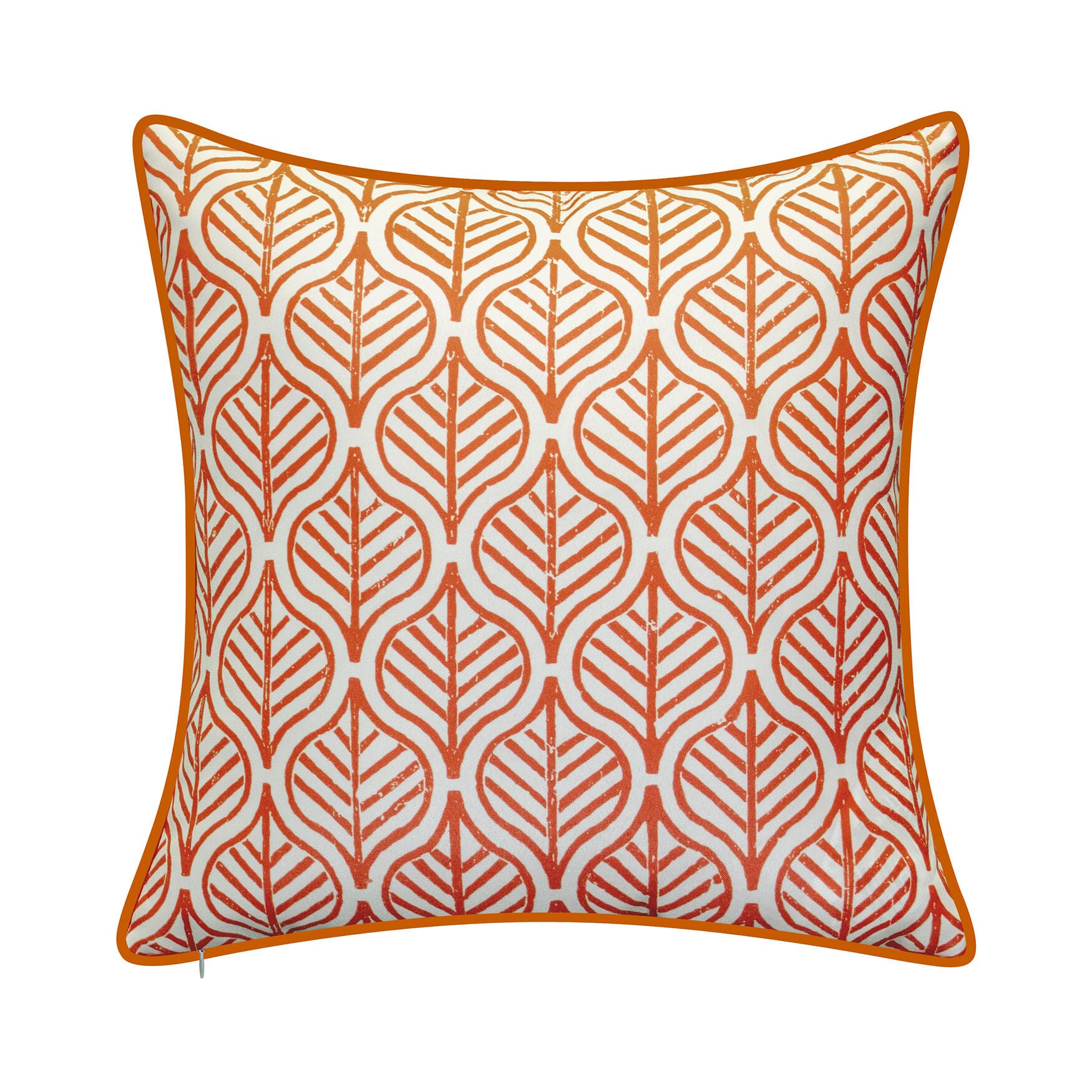 Indoor/Outdoor Reversible Antique Tile Print Decorative Throw Pillow 18X18, Leaf Multi, , on-hover image number 1