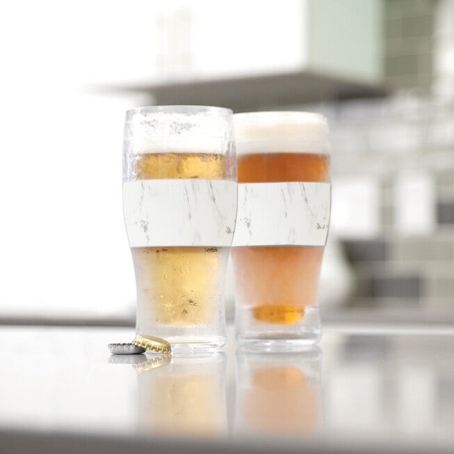 Beer Freeze Cooling Cups (Set Of 2) In Marble By, , alternate image number 2