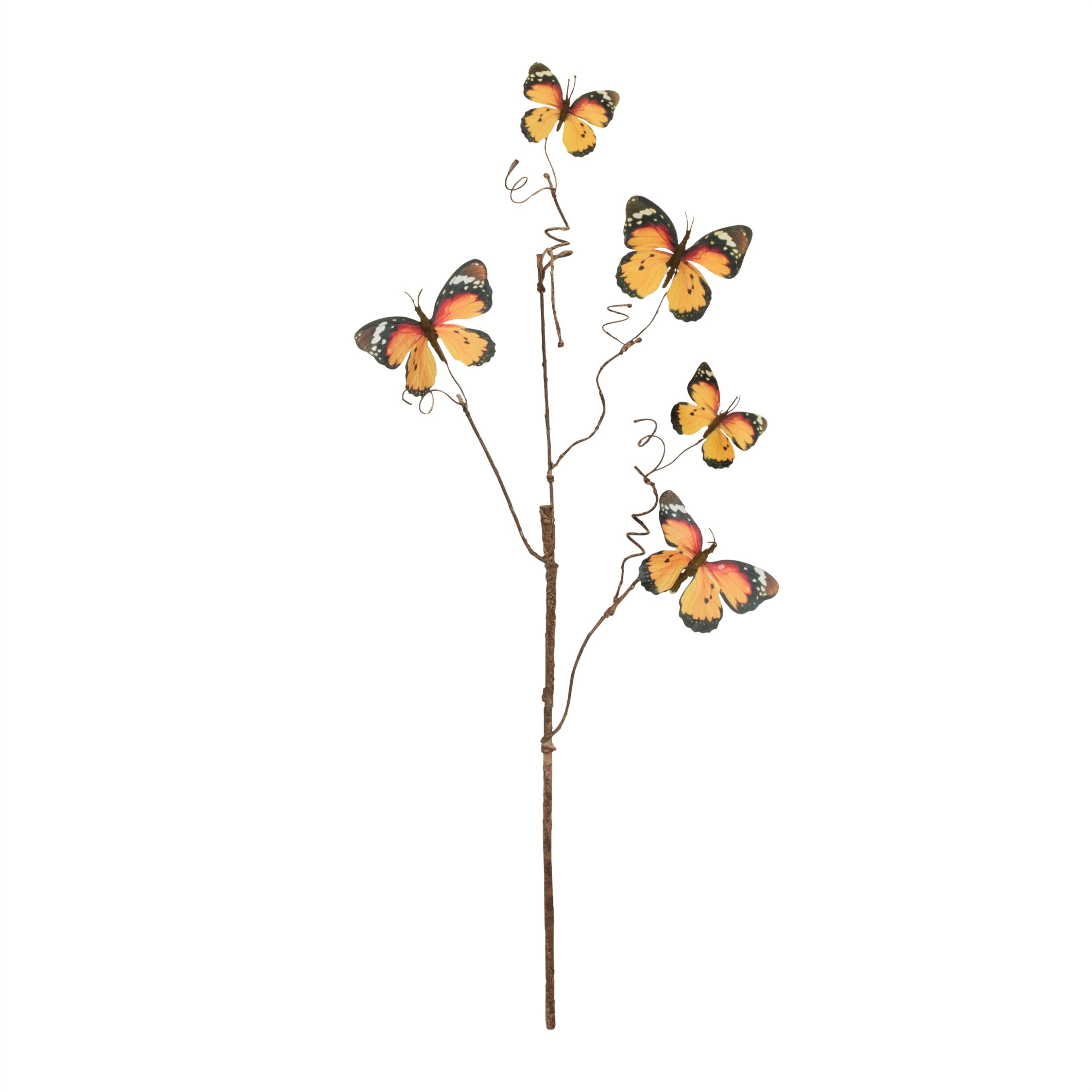 Butterfly Twig Spray Set of 4, ORANGE BLACK, alternate image number 1