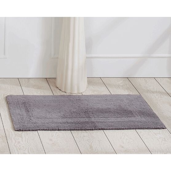 Lux Collections Bath Mat Rug 21" X 34" Rectangle, GRAY, hi-res image number null