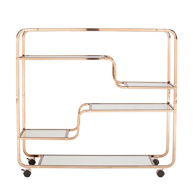 Maylynn Art Deco Mirrored Bar Cart, , alternate image number 2