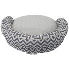 Chevron poly-cotton bolster with detachable faux fur cushion Medium Size, , alternate image number 3