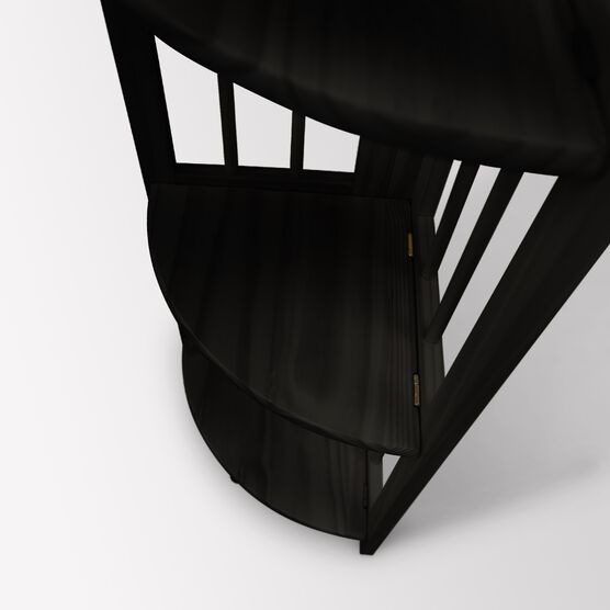 4-Shelf Corner Folding Bookcase-Black, , alternate image number null