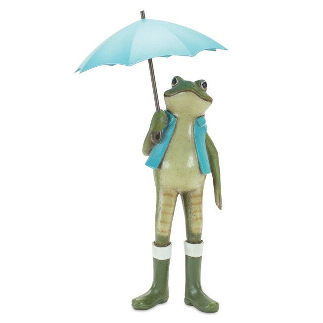 Garden Frog With Umbrella And Rainboot Accent (Set Of 2), , on-hover image number null