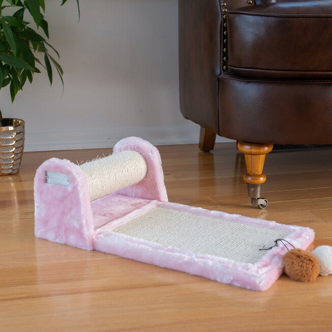 Real Wood Rolling Cat Scratcher Toy, Sisal Scratching Board, , alternate image number 3