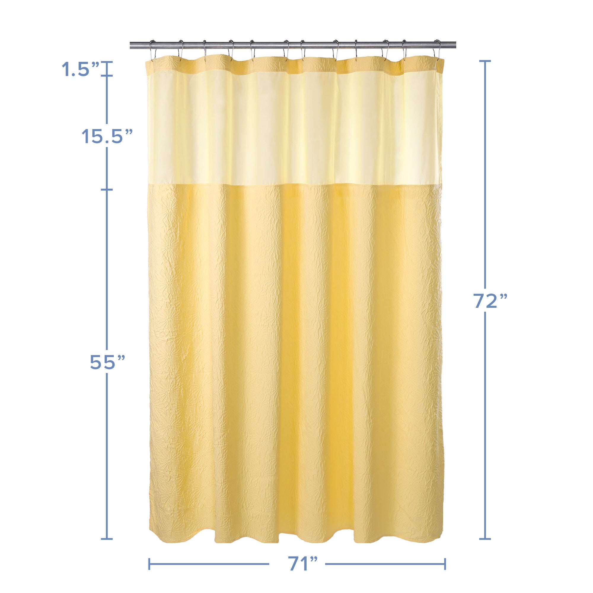 Starburst Crinkle Shower Curtain with Snap-in Liner, Hooks Included, SUNSHINE, alternate image number 6