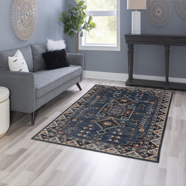 Washable Larson Navy/Ivory Rug, , alternate image number null