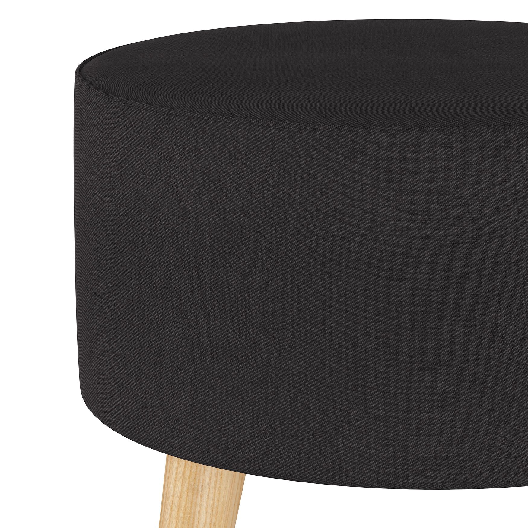 Twill Round Ottoman with Splayed Legs, , alternate image number 2