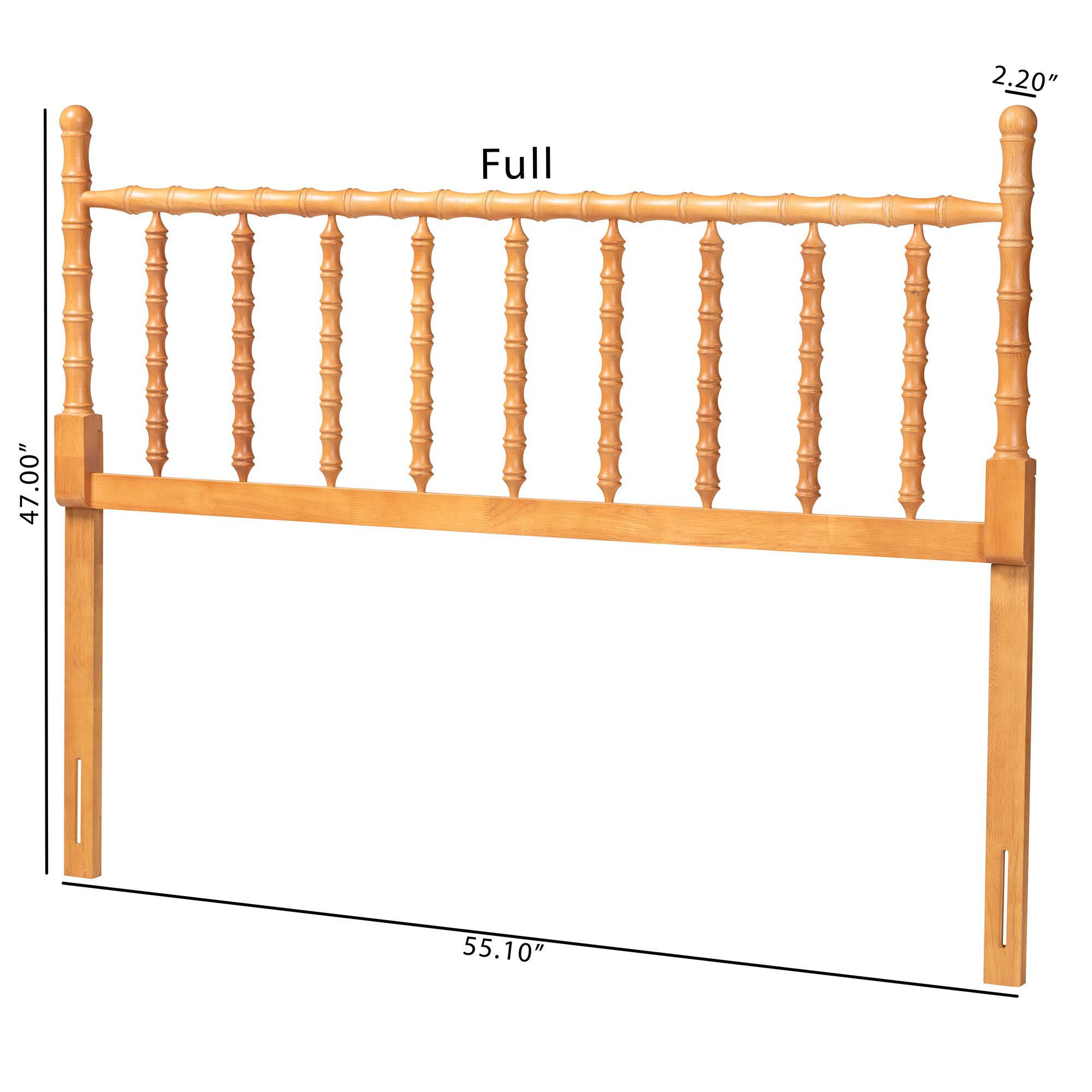 Edaline Bamboo Motif Headboard, BROWN, alternate image number 5