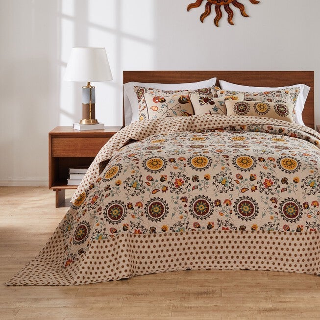 Andorra 100% Cotton Bedspread Set, MULTI, hi-res image number 0