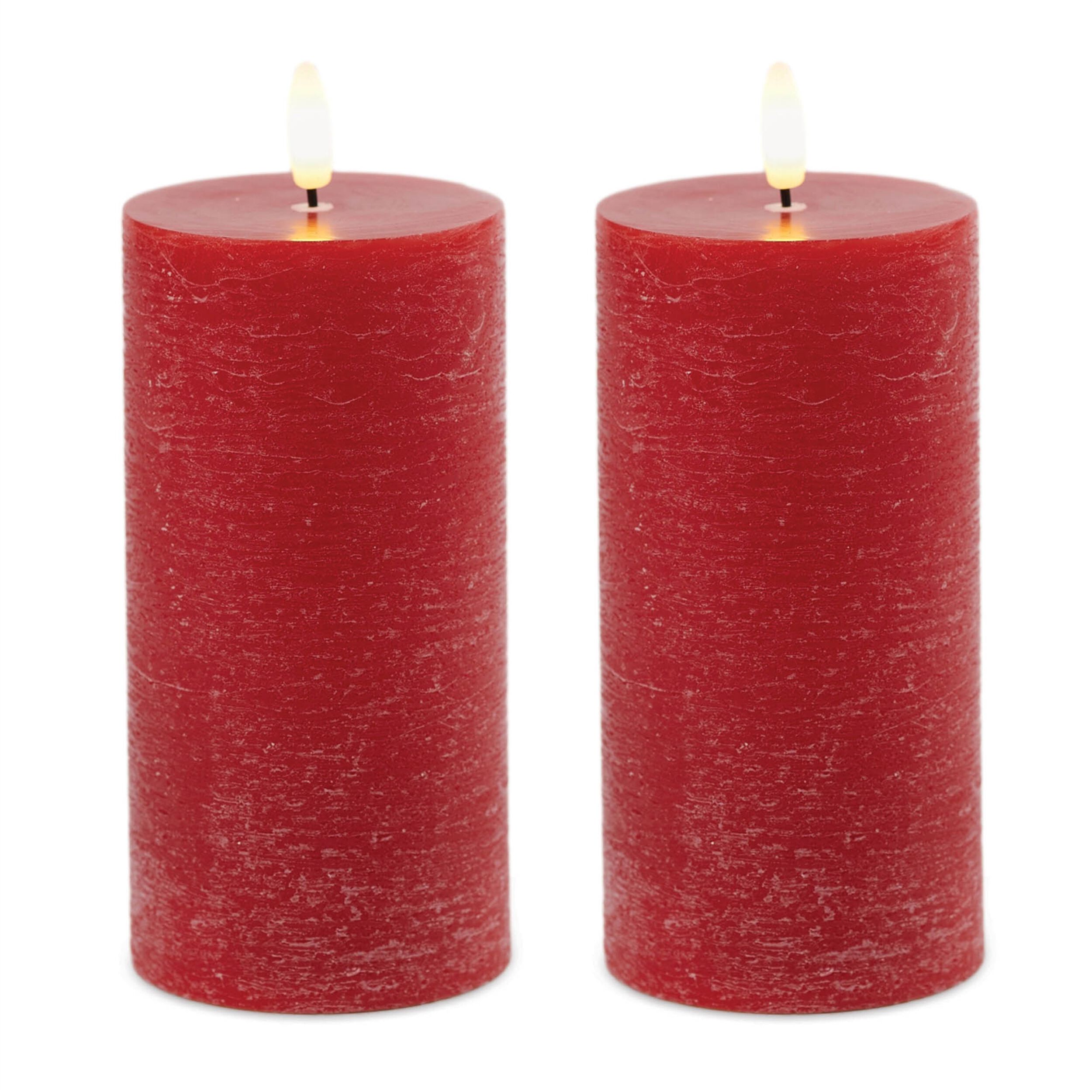 FIA Wick Red Pillar Candle Set of 2, RED, alternate image number 1