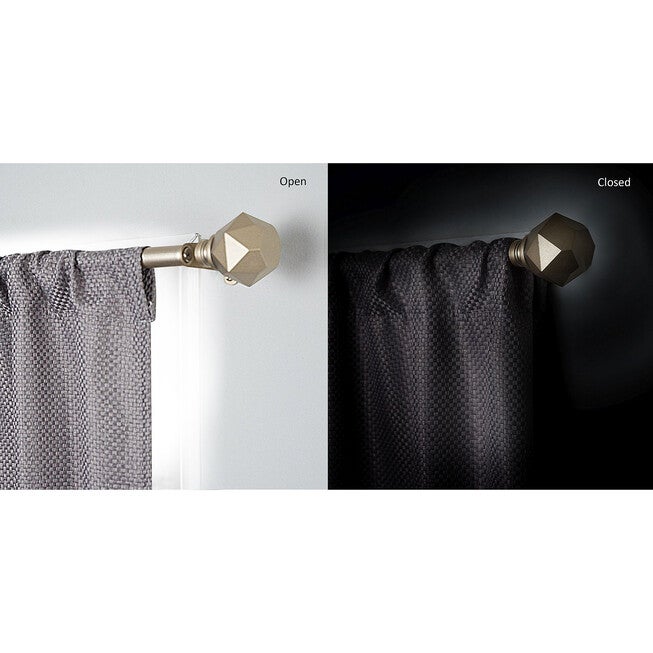 Innovative Decorative Room Darkening Wrap Around Rod & Finial 28-48, , alternate image number null