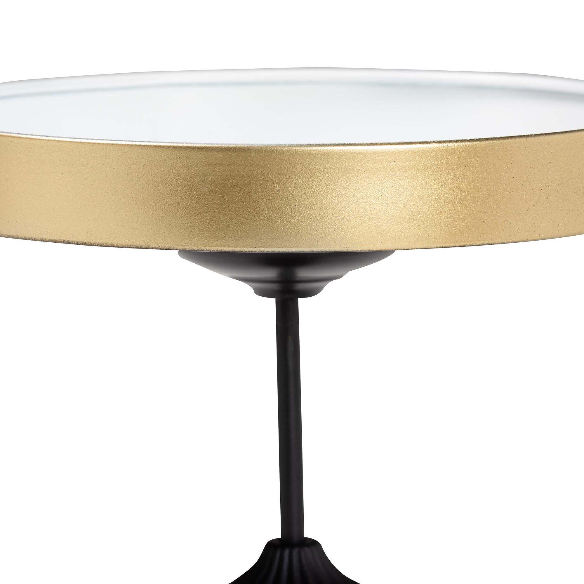 Javion Modern Glam Round Accent Side Table, BLACK, alternate image number 2