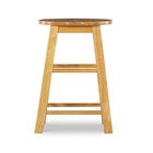 Small image of wooden round seat bar stool front view