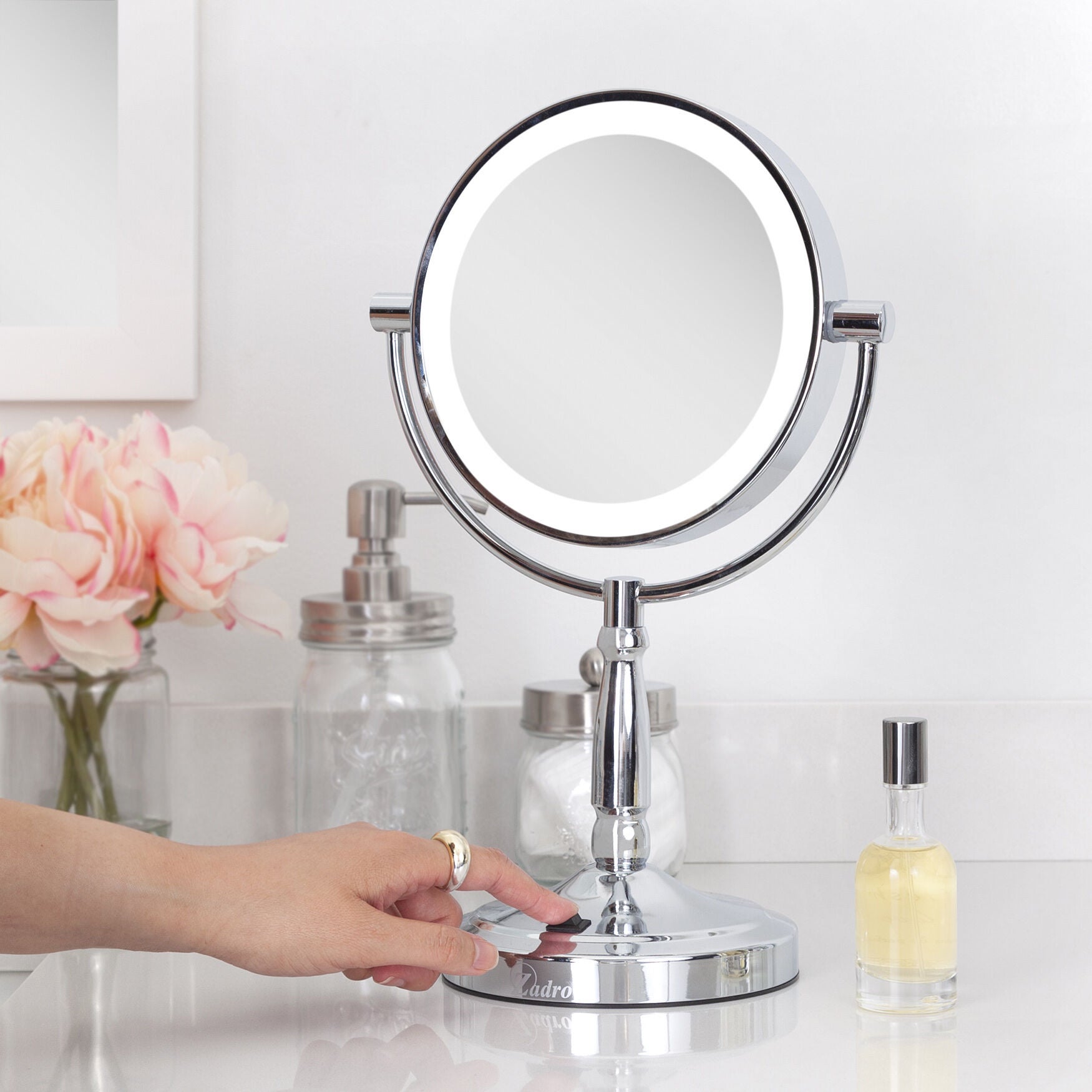 Cordless Dual-Sided LED Lighted Vanity Mirror, , alternate image number 3