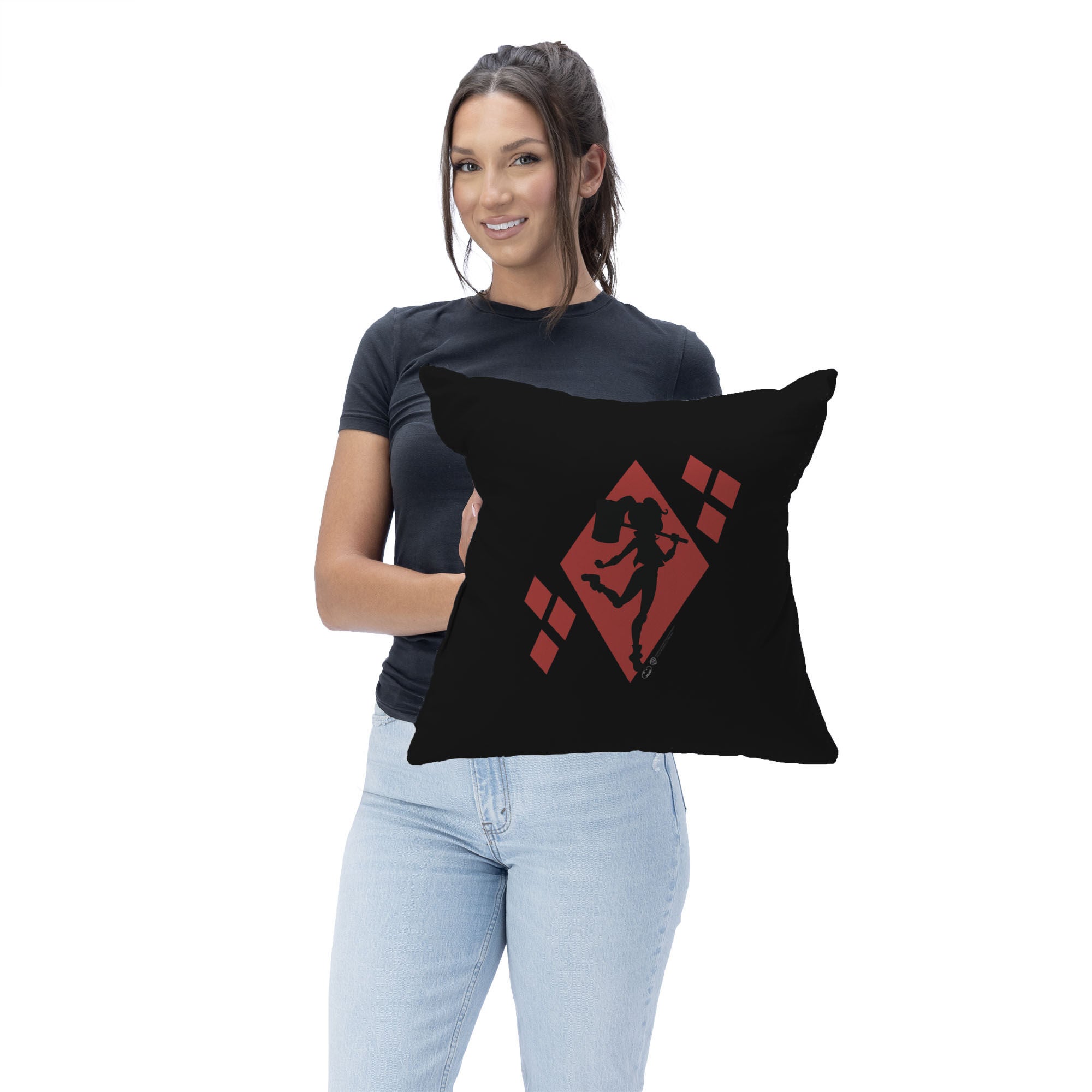 Warner Bros. DC Diamond Heart Throw Pillow 18X18 Inches, DC PILLOW, on-hover image number 1