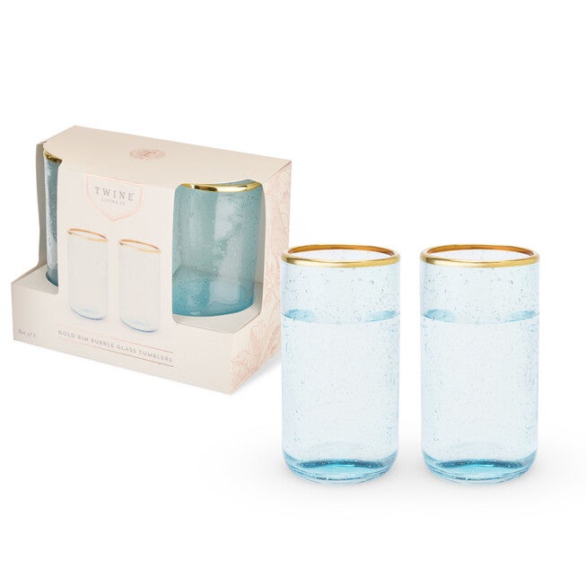 Aqua Bubble Glass Tumbler Set, , alternate image number null