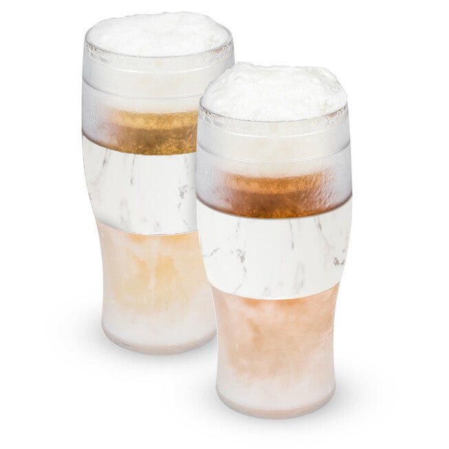 Beer Freeze Cooling Cups (Set Of 2) In Marble By, MARBLE, hi-res image number 0