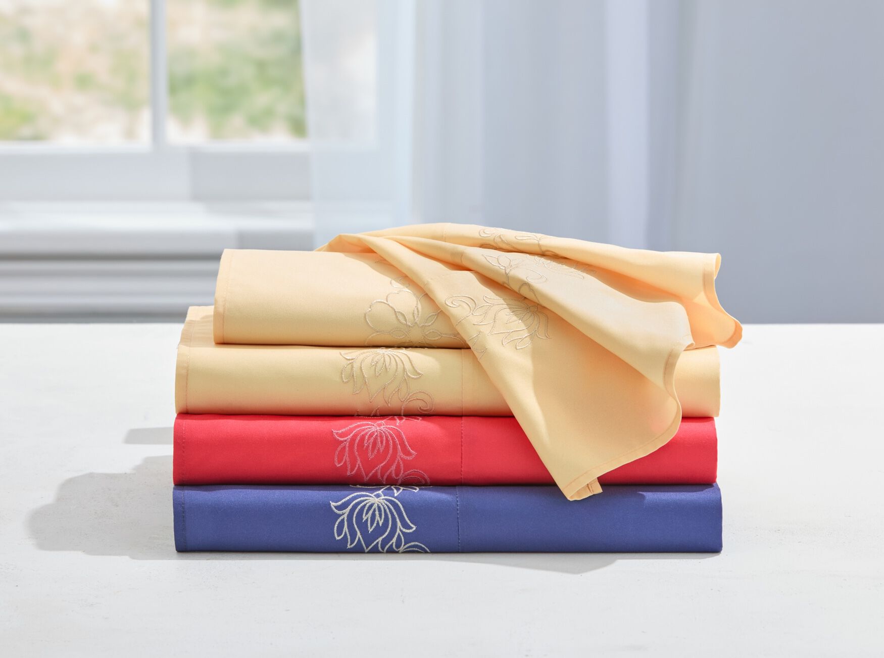 Anna Embroidered Sheet Set, SOFT GERANIUM, on-hover image number 1