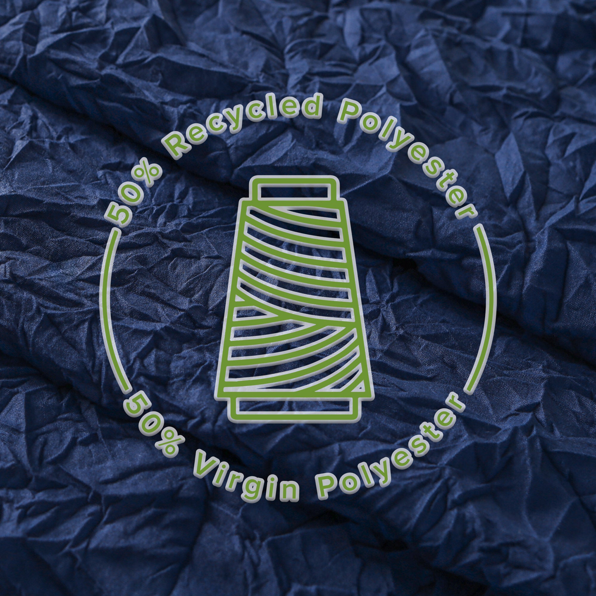 Crinkle Eco-friendly Water Repellent Solid Texture Shower Curtain, NAVY, alternate image number 1