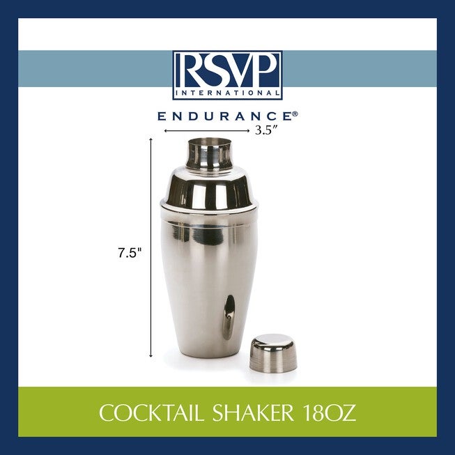 Cocktail Shaker 18oz Stainless Steel, GRAY, hi-res image number null