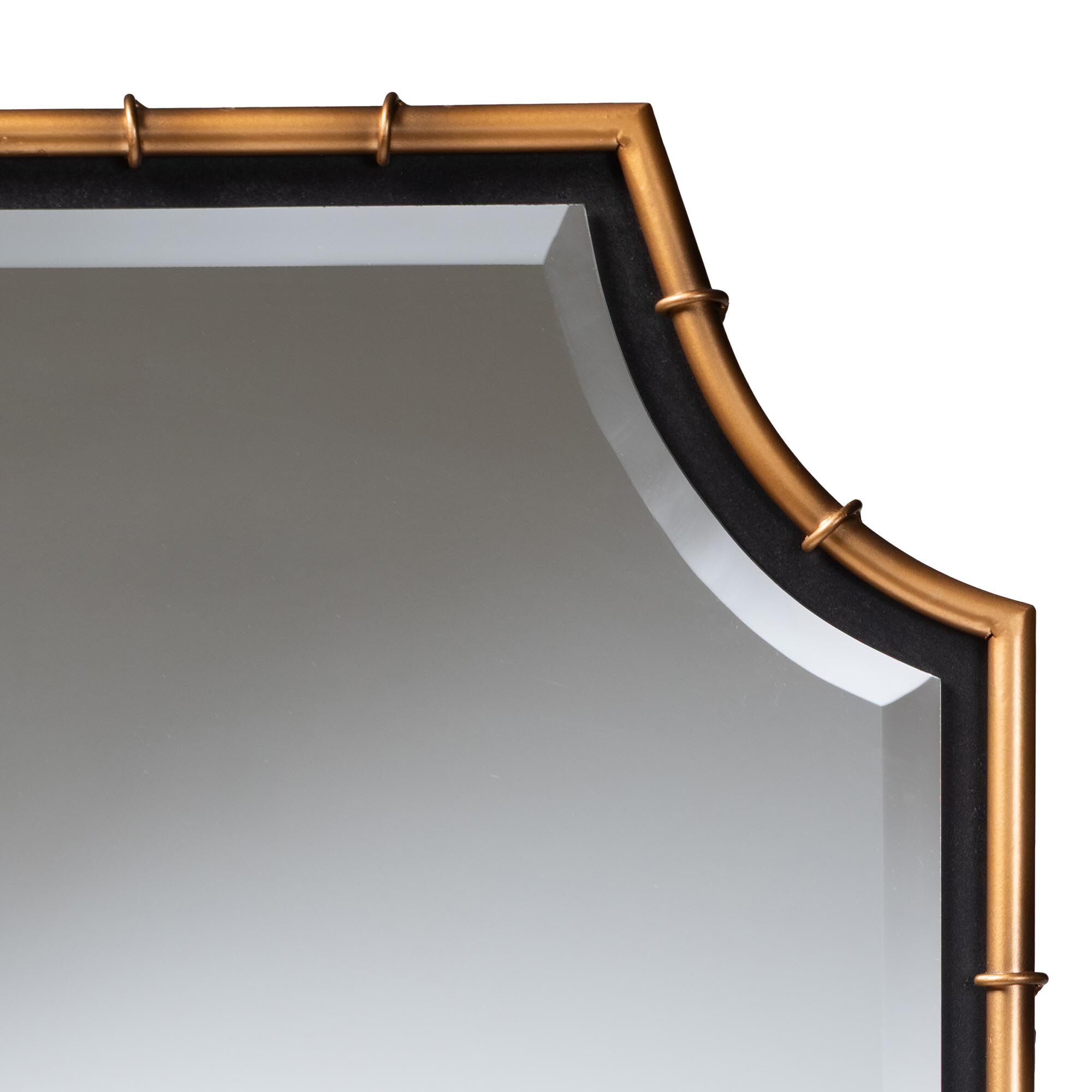 Lieven Accent Wall Mirror with Bamboo Inspired Frame, GOLD, alternate image number 3