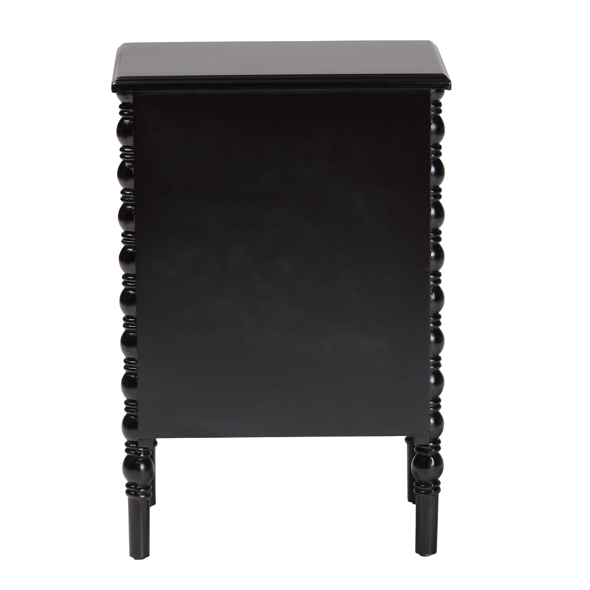 Malinda Classic White Wood 3-Drawer End Table with Spindle Legs, BLACK, alternate image number 5