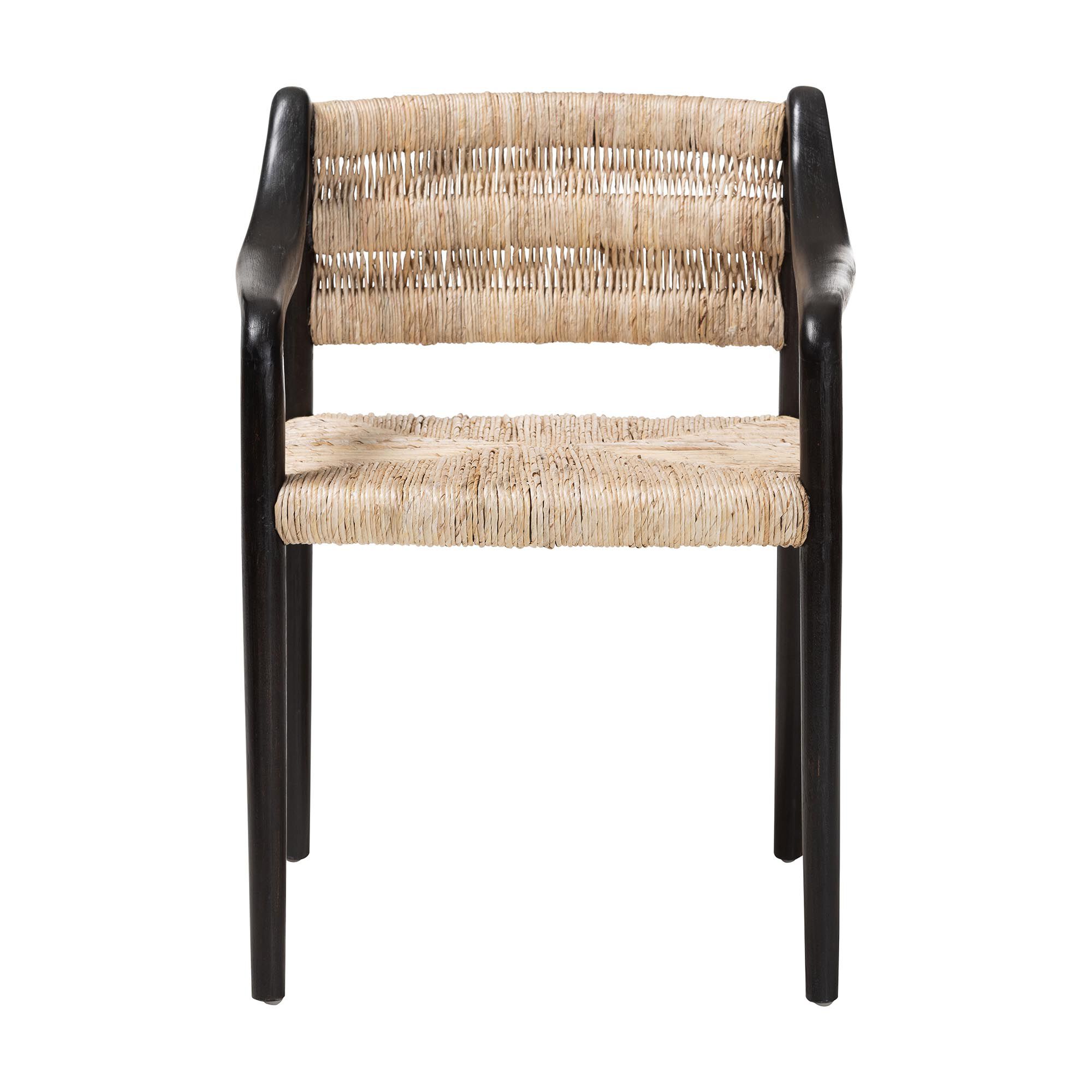 Onda Handwoven Seagrass Dining Chair, BLACK, alternate image number 2