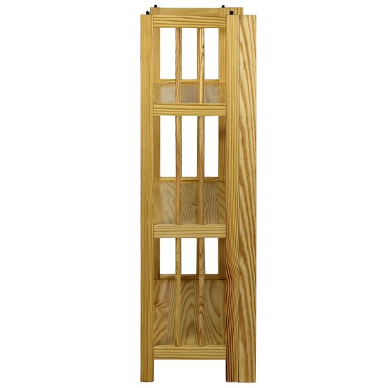 3-Shelf Folding Stackable Bookcase 27.5" Wide-Natural, , alternate image number null