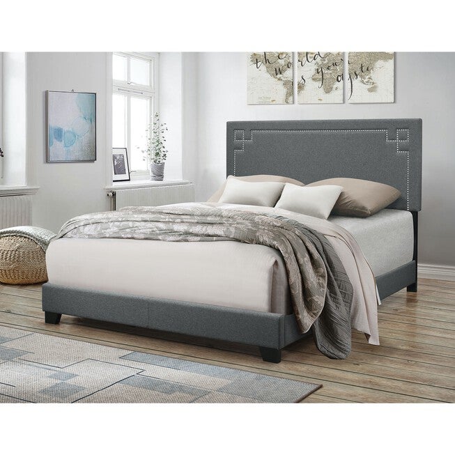 Queen Bed Bedroom, GRAY FABRIC, hi-res image number null