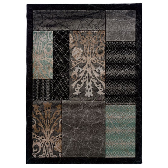 Milan Black/Black 8'X10' Area Rug, BLACK BLOCK, hi-res image number null