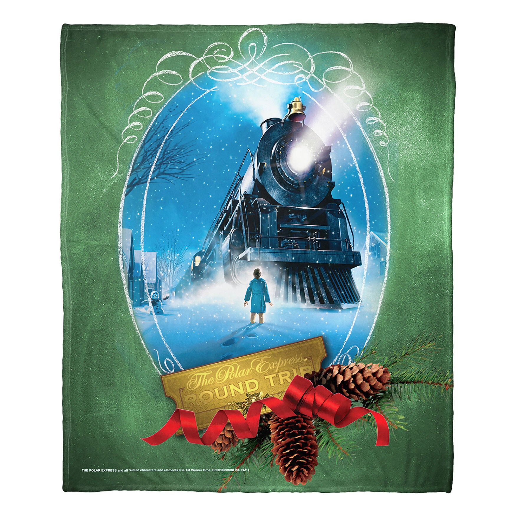 Wb Polar Express Round Trip Silk Touch Throw Blanket, , on-hover image number 1