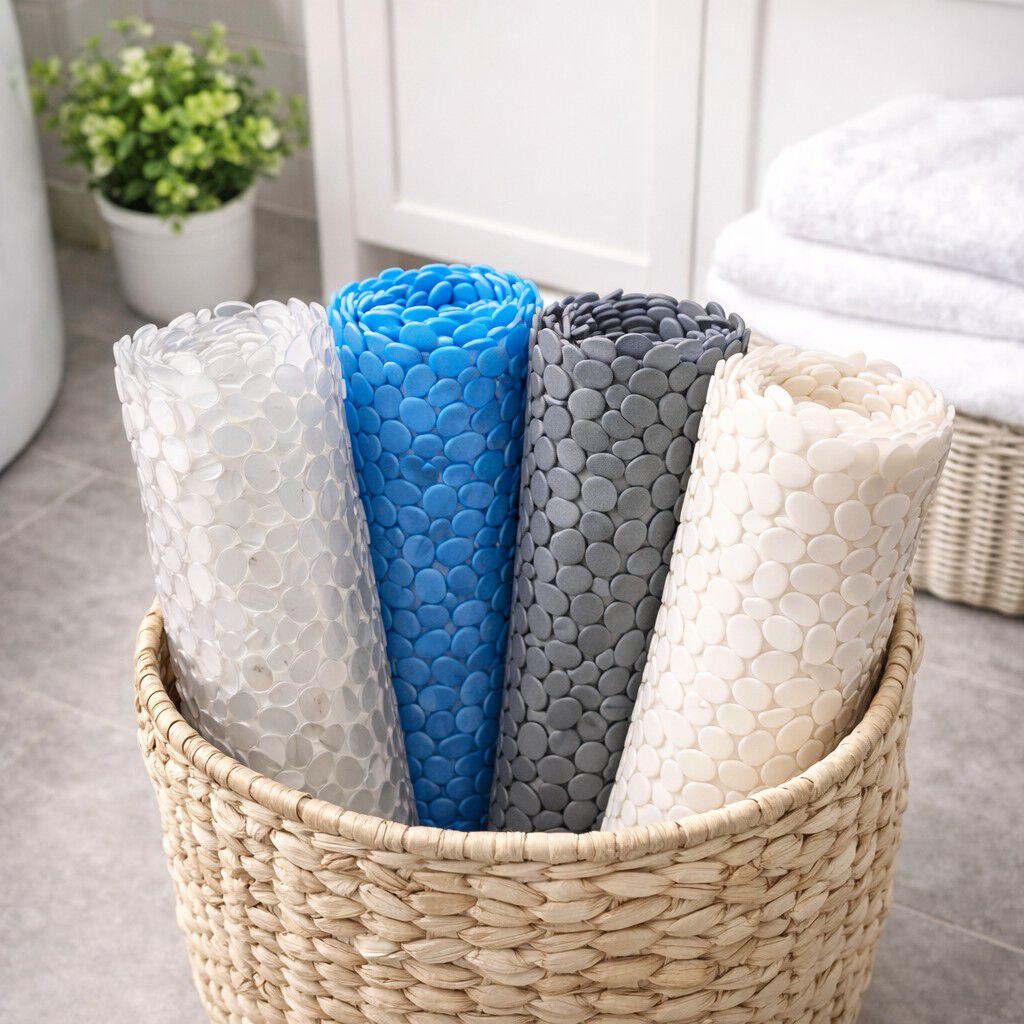 Extra Long Tub Mat With River Stones Design, , on-hover image number 1