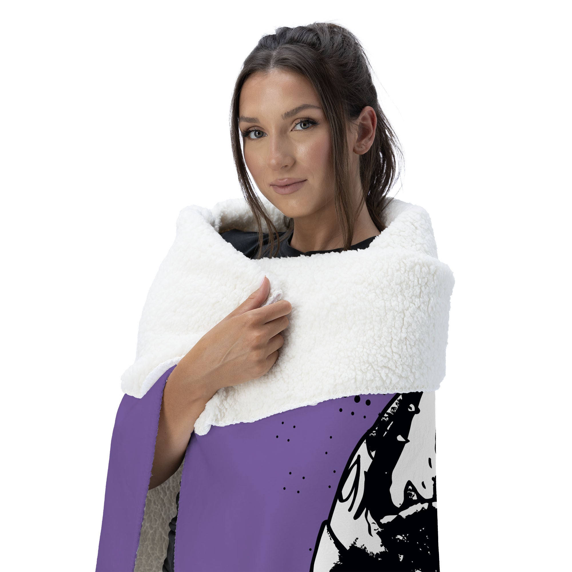 Warner Bros. Beetlejuice I Hate Sandworms Silk Touch Sherpa Throw Blanket 50X60 Inches, PURPLE, alternate image number 2