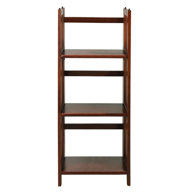 3-Shelf Folding Bookcase 14 inches Wide-Walnut, WALNUT, hi-res image number 0