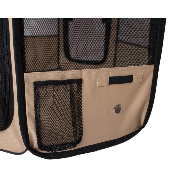 Portable Pet Dog Kitten Playpen In Blue And Beige Combo, , alternate image number null