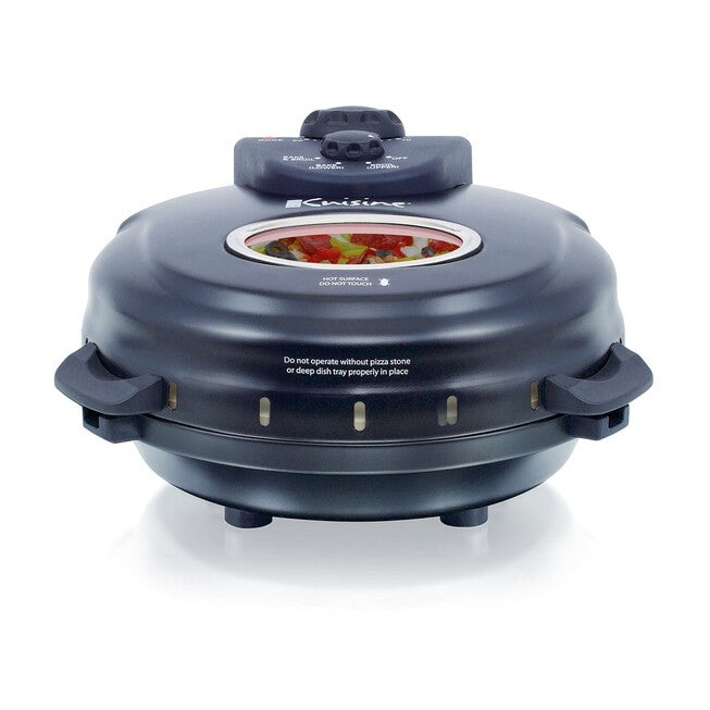 Euro Cuisine 12 inches Rotating Pizza Maker with Stone & Baking Pan, , alternate image number null