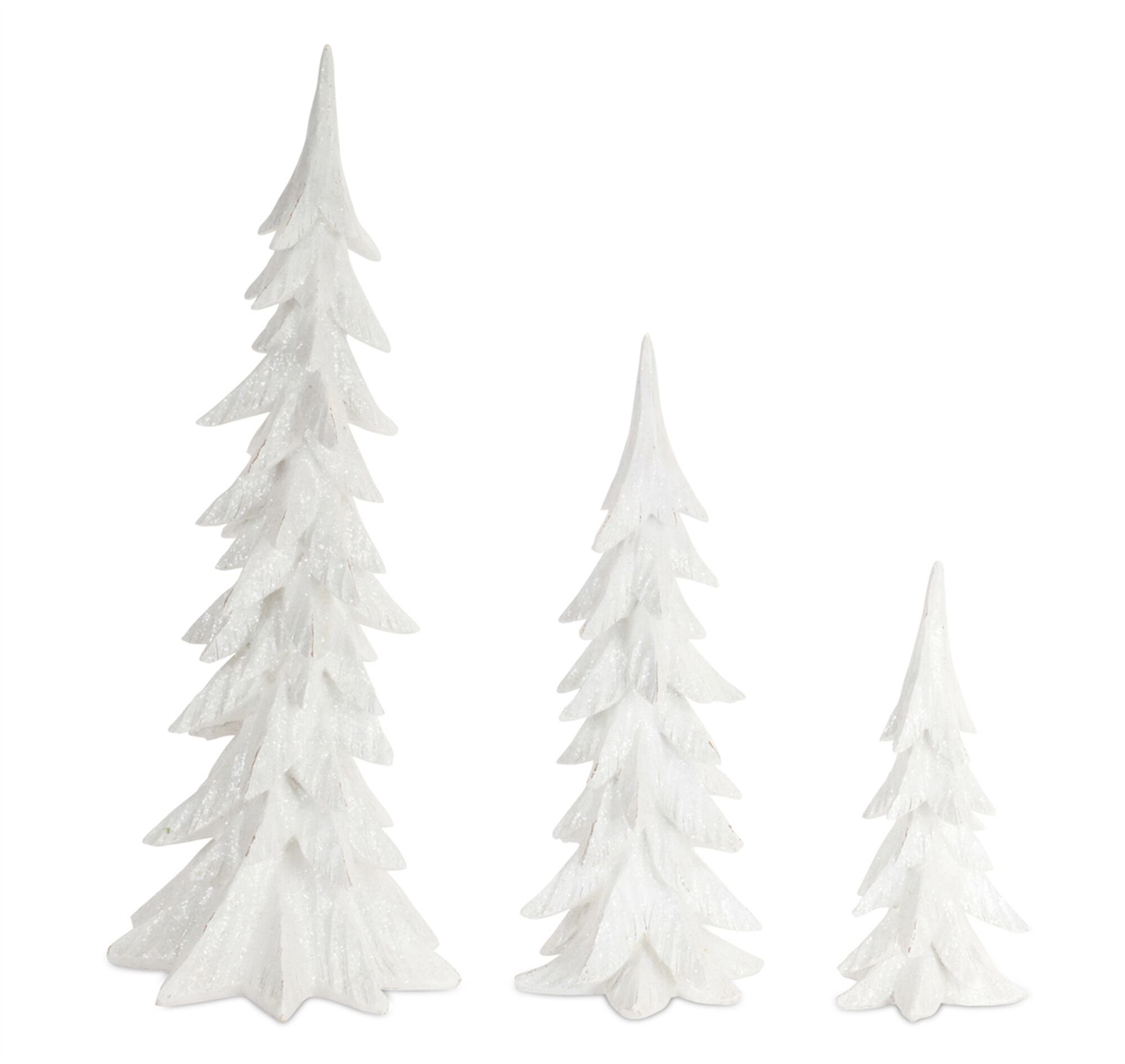 White Shimmer Tabletop Holiday Tree (Set of 3), WHITE, hi-res image number 0