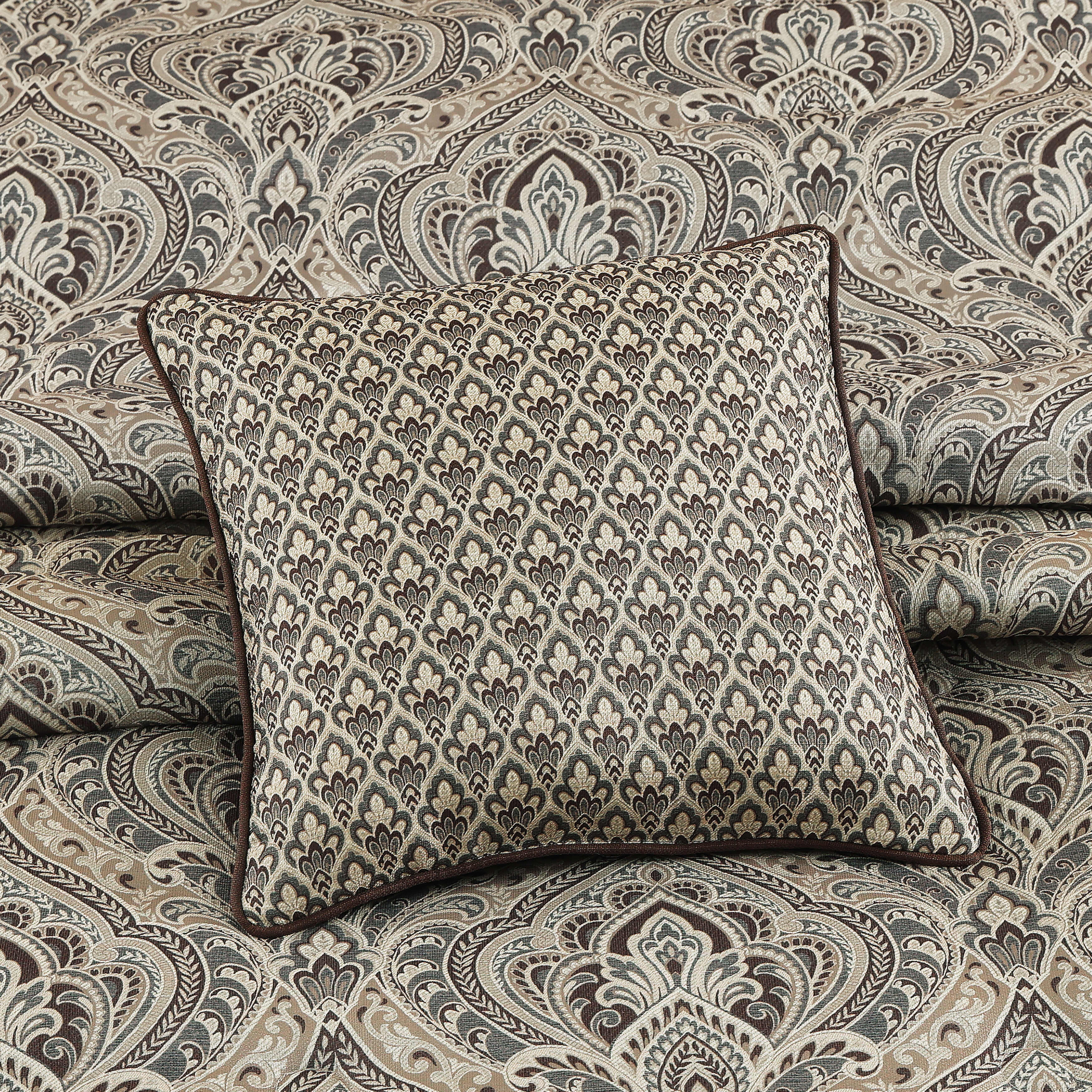 Maren 16 Inch Square Decorative Throw Pillow, CHOCOLATE, alternate image number 1