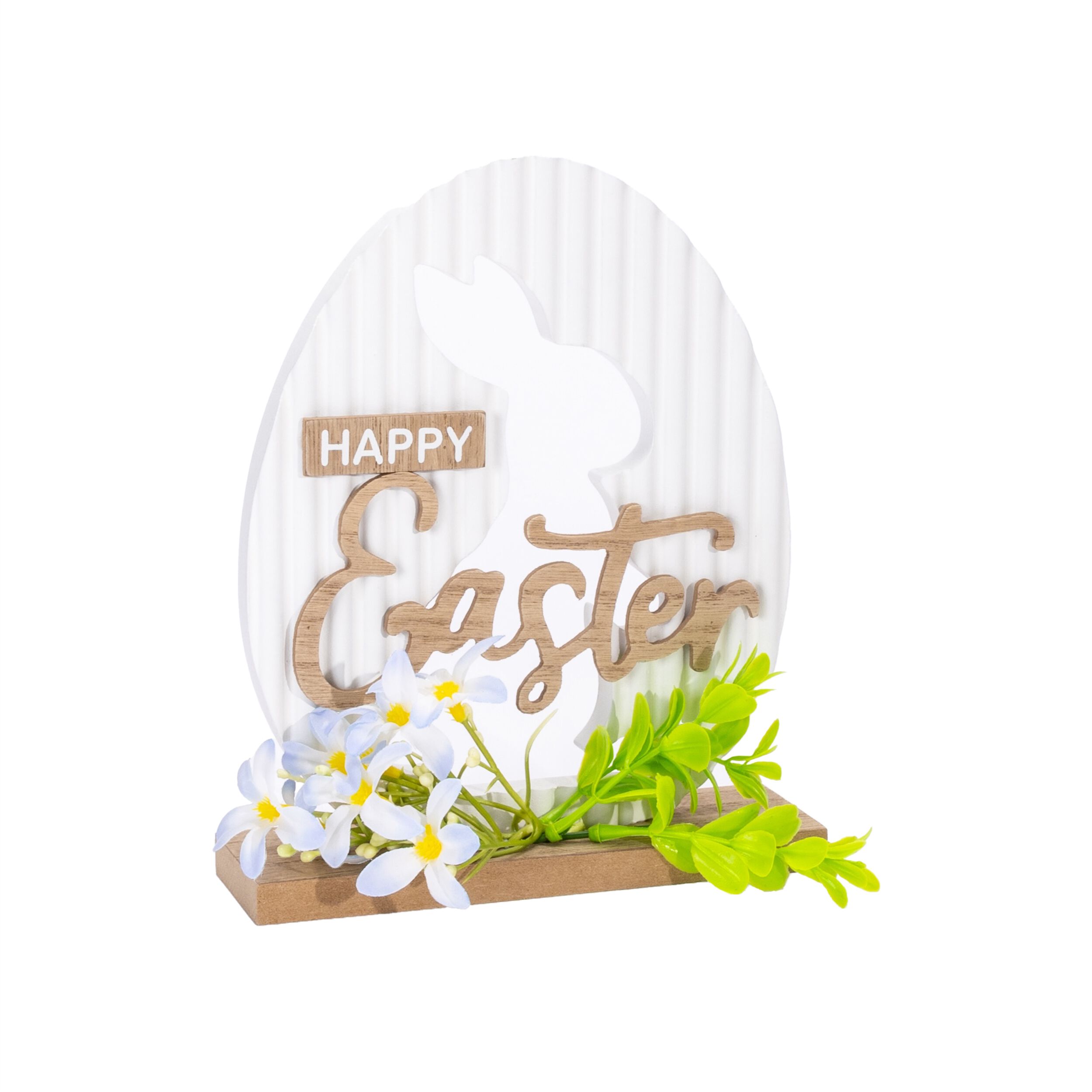 Happy Easter Rabbit Tabletop Sign, WHITE, hi-res image number 0