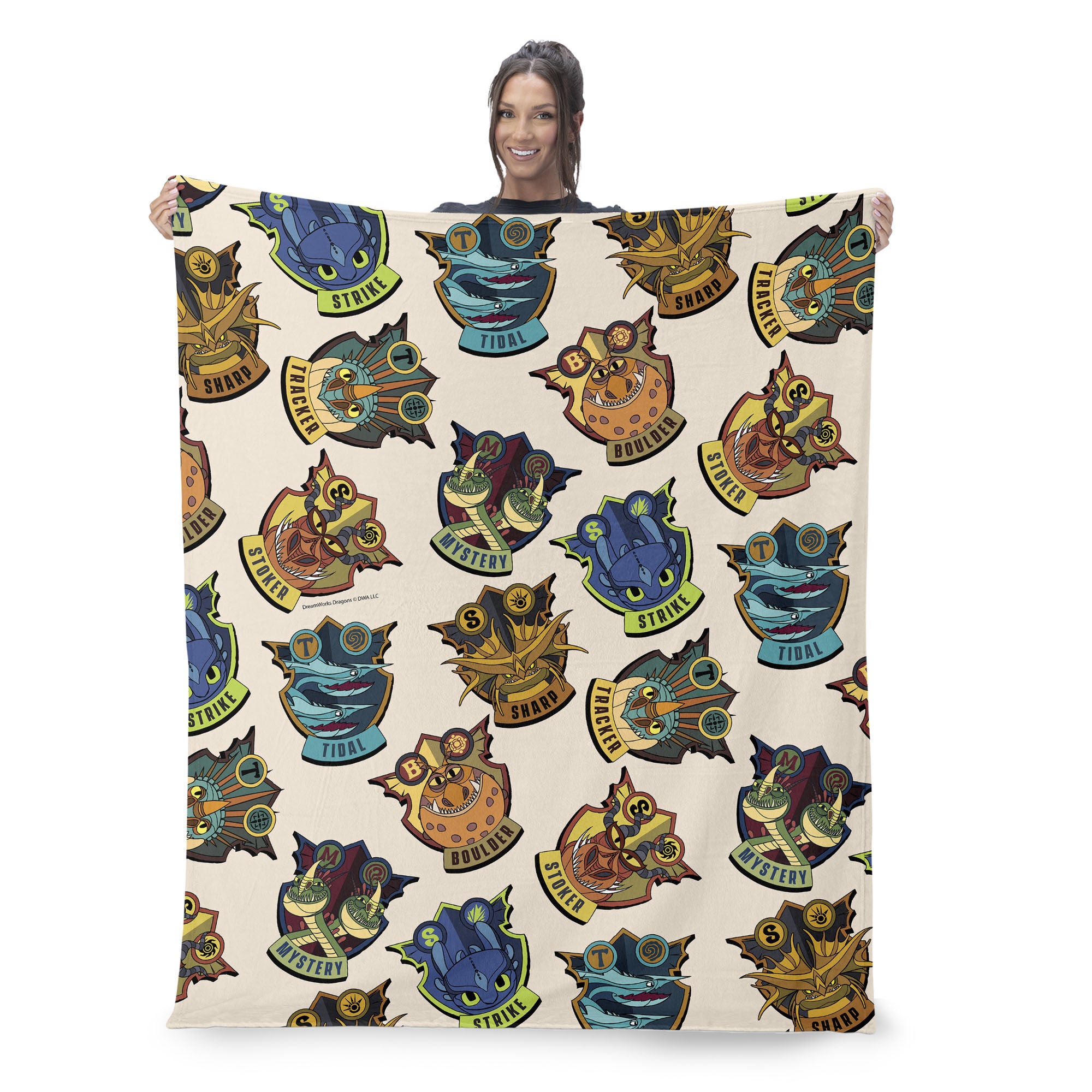 How to Train Your Dragon Silk Touch Throw Blanket 50x60 inches, BADGES, on-hover image number 1