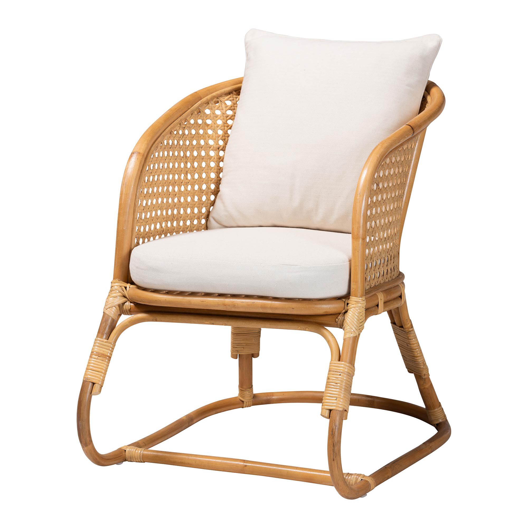 Niko Bohemian Light Honey Rattan Arm Chair, LIGHT, alternate image number 1