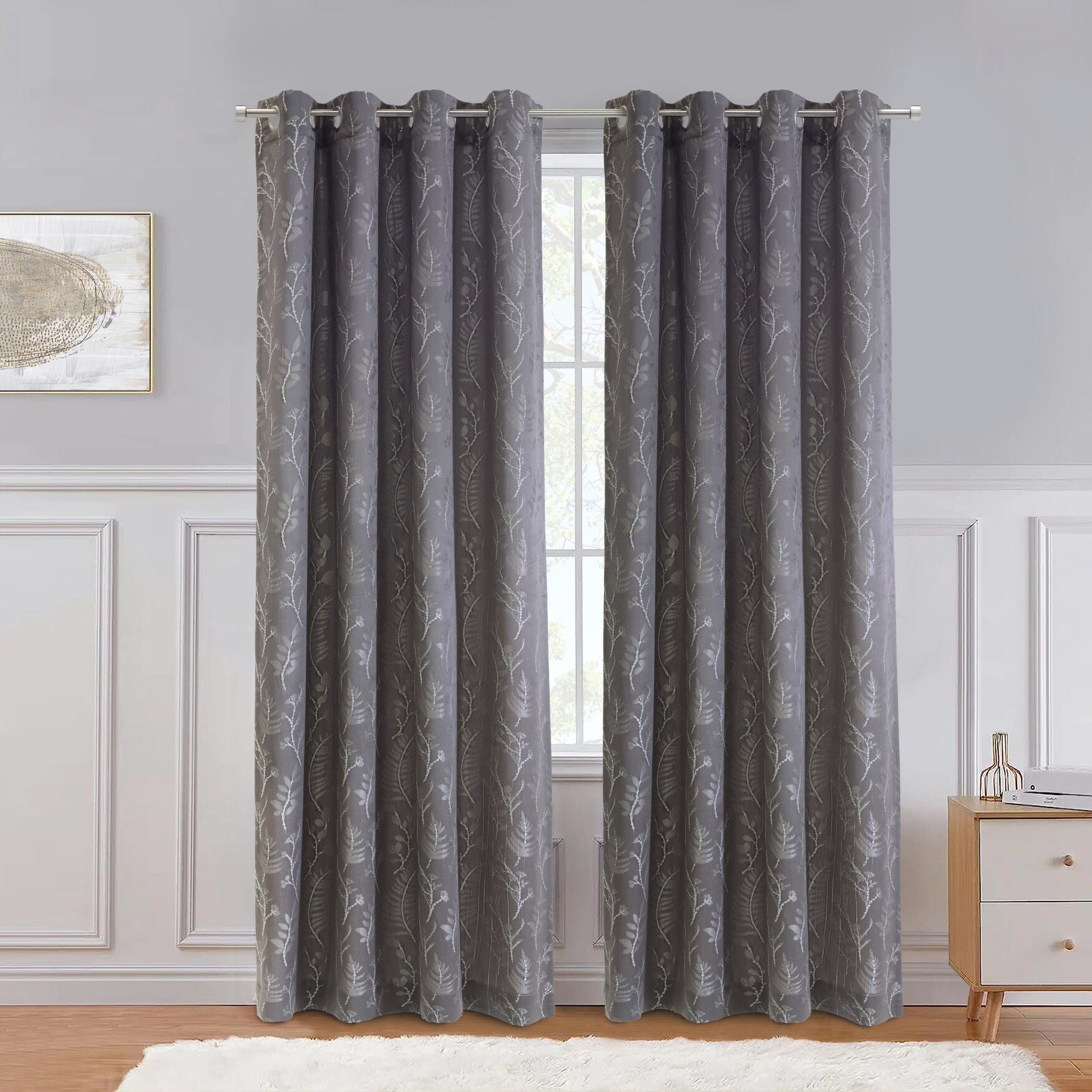 Botanica Light Filtering Grommet Curtain Panel, MULTI, hi-res image number 0
