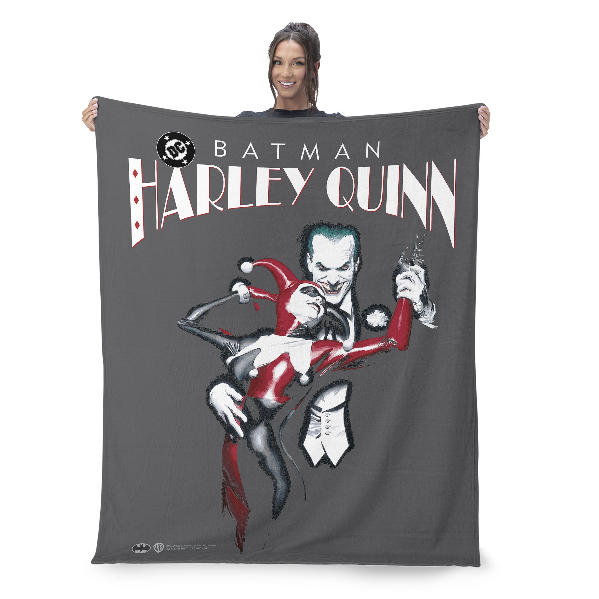 Warner Bros. DC Joker Tango Silk Touch Sherpa Throw Blanket 50x60 Inches, JOKER THROW, on-hover image number 1