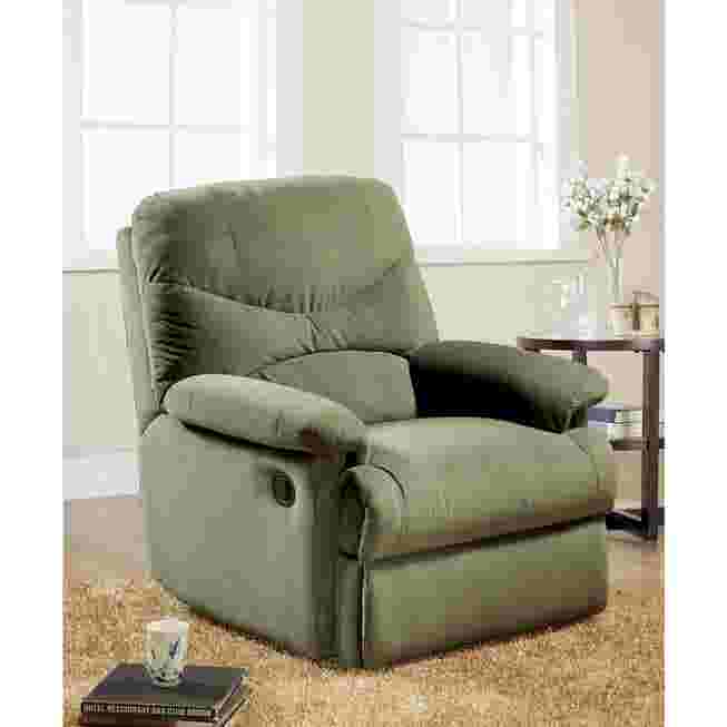 Green recliner in living room