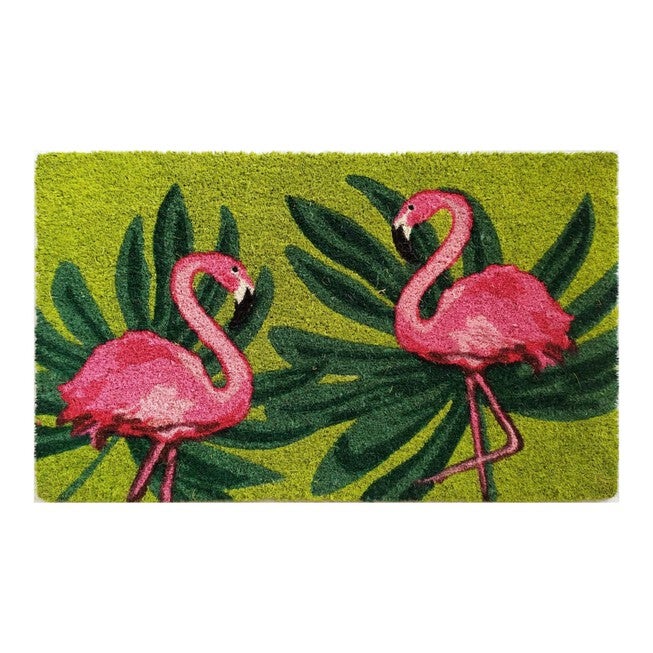 Playful Flamingo Coir Mat With Vinyl Backing Floor Coverings, MULTI, hi-res image number null