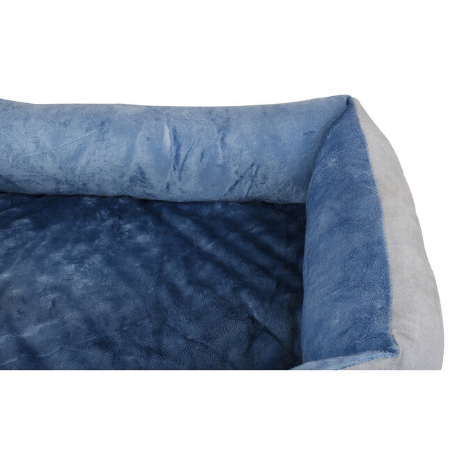 Orthopedic rectangle bolster Pet Bed,Dog Bed, super soft plush, Medium 25x21 inches BLUE, , alternate image number 2